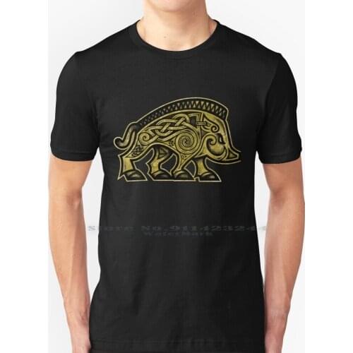 Boar T Shirt 100% Pure Cotton Vikings Norse Nordic Scandinavian Scottish Irish Knotwork Scotland Ireland Tattoo Creative