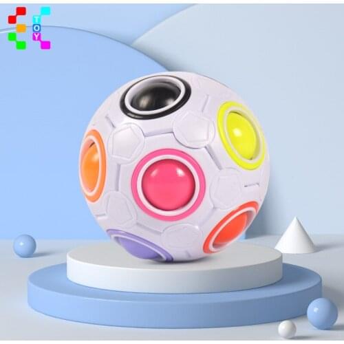 Fidget Toys Antistress Bubble Rainbow Puzzle Luminous Magic Ball Push Pop Spinner Toy For Children Holiday Gifts