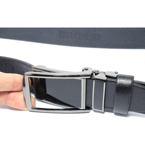 Livize Automatic Buckled Without Holes Buffalo leather Classic Men 'S Belt