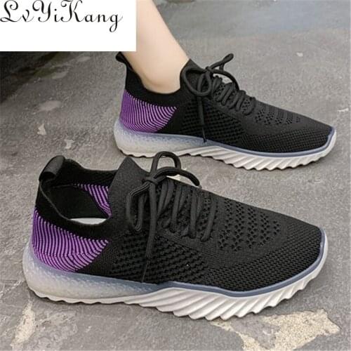 Fashion Women Shoes 2021 Spring New Vulcanized Shoes Lace-up Mesh Breathable Light Sneakers Outdoor Comfortable Shoes for Woman