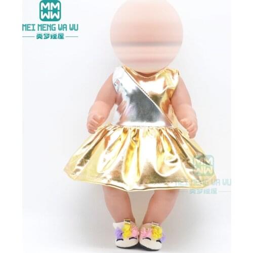 Doll Clothes flash Sequin skirt dress for 43 cm toy new born doll baby 18 Inch American doll Girls gift