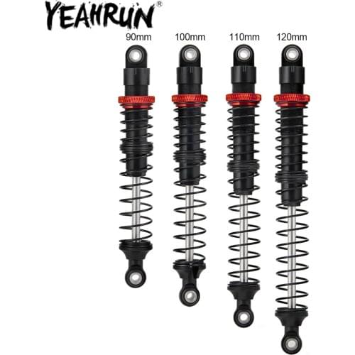 YEAHRUN 4PCS Metal Shock Absorber Damper Oil Adjustable 90/100/110/120mm for 1:10 Axial SCX10 TRX4 D90 RC Crawler Truck Car Part