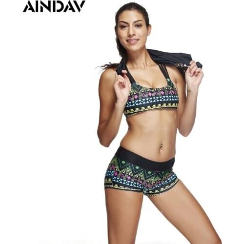 Cute Pineapple Print Tankini Swimsuits Plus Size Three Piece Swimsuit for Women Swimwear Beach Bathing Suit Tankini with Shorts