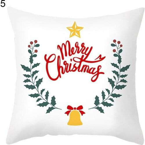 Pillow Cover Skin-friendly Wear Resistant Polyester Peach Skin Xmas Theme Thickened Pillow Case for Home