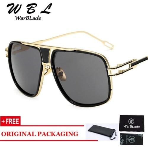 2018 New Fashion Big Frame Sunglasses High Quality Men Square Fashion Glasses for Women High Quality Retro Sun Glasses Vintage