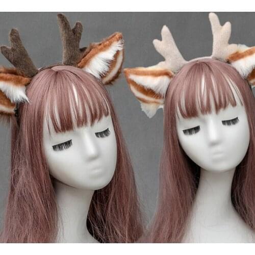 Antler Hair Band Deer Ear Hair Hoop Christmas Headbands Headwear Xmas Decorations Gifts Party Cosplay Girls Hair Accessories