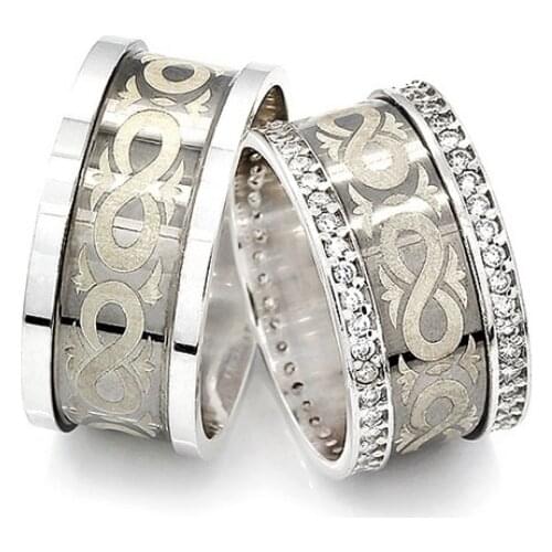 Couple Wedding Ring Sterling Silver 925 Woman And Man Luxury Jewelry Bands Fashion Engagement Anniversary Ancient Greek Model