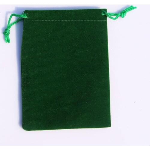 Wholesale 50pcs Green Velvet Bag 9x12cm Small Drawstring Pouch Cute Bracelet Jewelry Packaging Bags Wedding Decoration Gift Bag