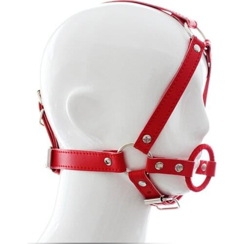 Open Mouth Gag O Ring Gag Head Harness PU Leather Erotic Sex Toy Adult Game BDSM Bondage Restraint Fetish Flirting Sex Products