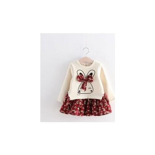 Girls Dress Girls Cotton Dress Kids Cartoon Style Comfortable Material Dress drop shipping