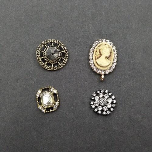 10 PCS Retro Metal Alloy Flowers Buckle For Necklace Brooch Earrings Hair Accessories DIY Jewelry Making Findings