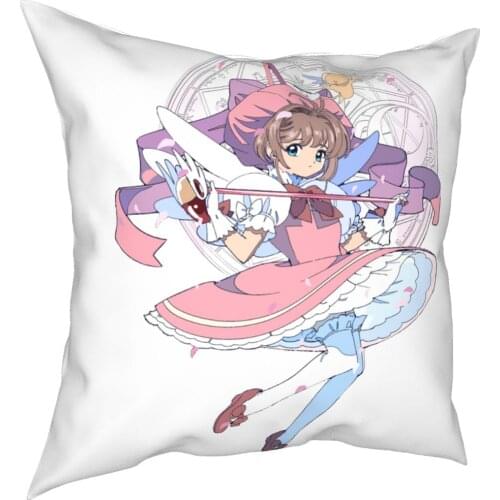 Cardcaptor Sakura Cute Pillowcase Home Decor Card Captor Cushions Throw Pillow for Living Room Polyester Double-sided Printing