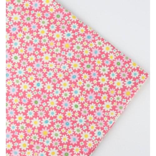 0.5 meter width 158cm Pink flower Print Plain 100% Cotton Fabric for Home Textile Patchwork Quilted Fabrics for kids bedding