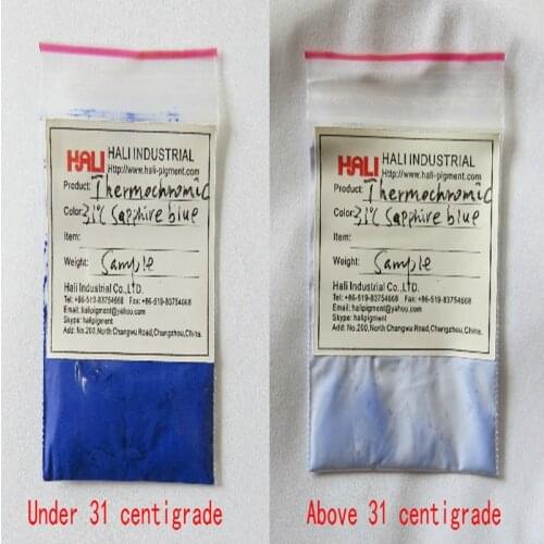 Thermochromic pigment,hot sensitive pigment,temperature active pigment,color:blue,activate temperature:13C,17C,31C,45C,62C
