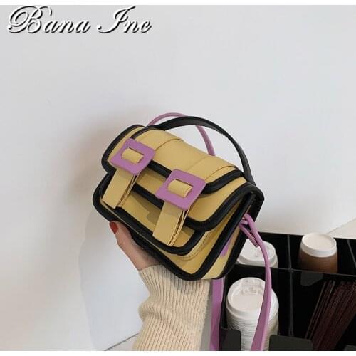 Turkey Brand Small Satchels Hit Color Leather Handbags For Women Flap Crossbody Bag Mini Messenger Shoulder Bags Clutch Purse