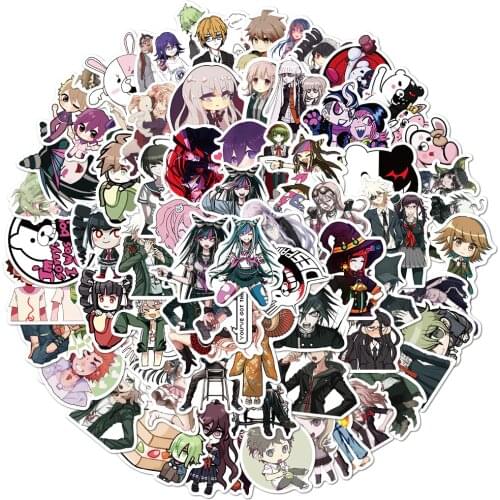 100 Pcs Mixed Cartoon Danganronpa Game Stickers Skateboard Guitar Bicycle Laptop Cool Decals DIY Waterproof PVC Stikers Kids Toy