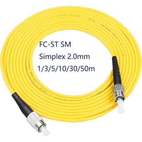 10Pcs/Pack ST/UPC-FC/UPC Singlemode SM Simplex Fiber Optical Jumper Fiber Optic Patch Cord 1m/3m/5m/10m/30m/50m