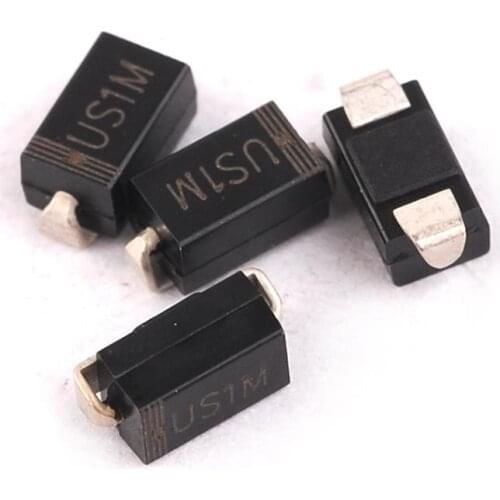 100PCS SMD US1M UF4007 1A/1000V SMA Fast Recovery Diode Rectifier