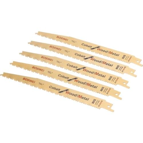 5 Pc 8 Inch BIM Reciprocating Quick Cut Saw Blade S3456XF For Metal Wood Cutting