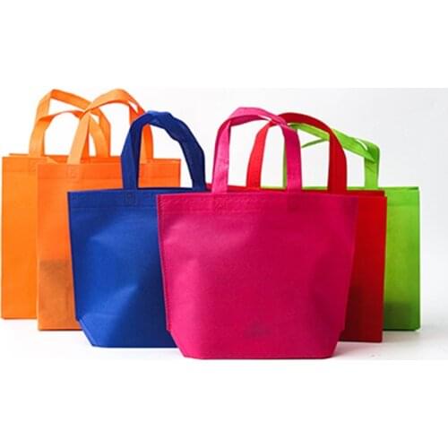 5Pcs/Lot Eco Shopping Bag Foldable Non-woven Storage Pouches Female Portable Large Capacity Unisex Reusable Handbag Tote
