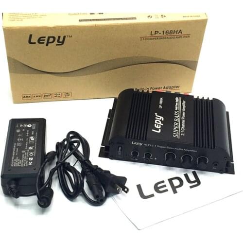 50Pcs/Lot Lepy 168S 2.1 Channel Car Amplifier 3.55MM Audio Wired Mini Hi-Fi Stereo Bass Output Power