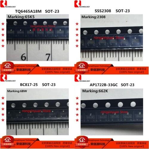 50 pcs TQ6465A18M 65K5 TQ6465A18M3 TQ6465A SSS2308 2308 BC817-25 BC817 6BW AP1722B-33GC AP1722B 662K AP1722B-33PC New original