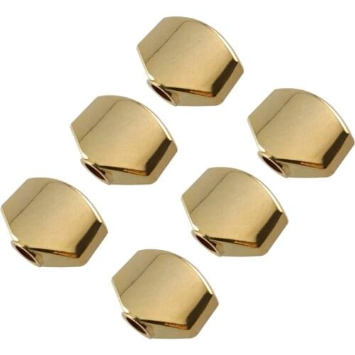 6 Pieces Zinc Alloy Guitars Tuning Peg Knobs Button Small Square Gold