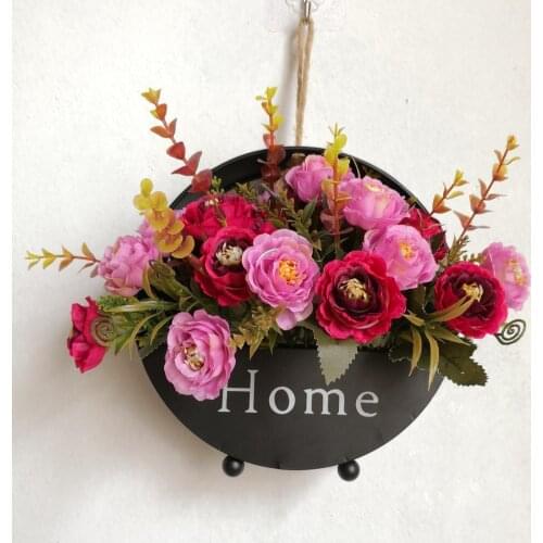80%HOTHanging Planter Freestanding Wall Mounted 3 Colors Metal Round Wall Vase for Home
