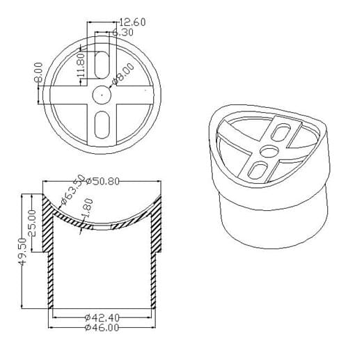 Freeshipping A115 Stainless Steel SUS AISI 304 Grade Top Holder Balcony Handrail Support for 38.1mm or 50.8mm