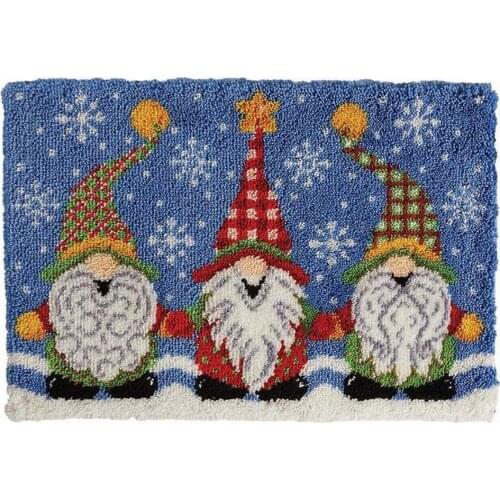 DIY Santa Claus Latch Hook Rug Kit Foamiran for needlework with Pre-Printed Canvas Pattern Carpet Embroidery set 24“x35