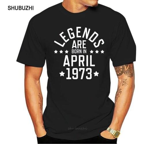Newest Legends Are Born April 1973 T-Shirt For Mens Famous Streetwear Comical Boy Girl Tshirts Short Sleeve Hip Hop