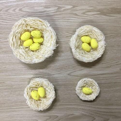 Artificial Bird House Nest Ornament with Speckled Eggs Bird Decor Craft DIY for Home Wedding Decoration Party Accessories