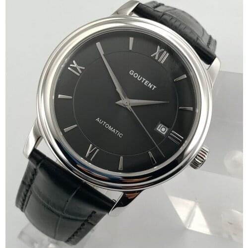 40mm black Mechanical Automatic Mens Watch 2019 Luxury Brand GOUTENT Watches Man Sports Clock Analog Quartz Wrist