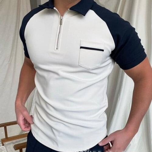 Men Summer New Men Polo Shirt Short Sleeve Oversized Loose Zipper Color Matching Clothes Luxury Male Tee Shirts Top U.S. Yards
