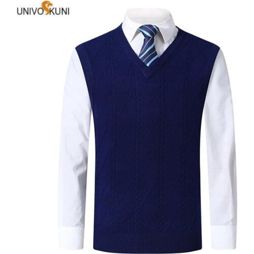 UNIVOS KUNI 2019 Mens sweater vest Newest Spring And Autumn Fashion Pattern mens casual slim sweater vest 1912