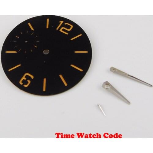 38.5mm green watch dial silver hands watch parts set replacement fit 17 jewels 6497 hand winding movement