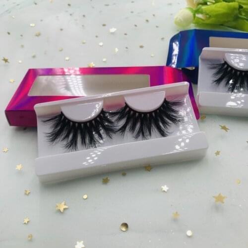 Mink lashes 25mm eyelashes dramatic long 5D lash thickness full lashes holographic lash box
