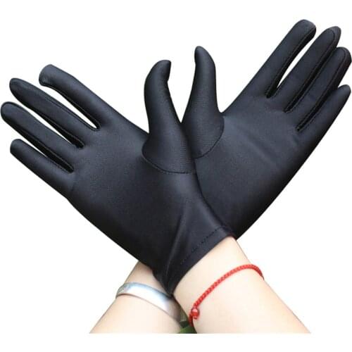 2PCS=1Pair Summer Gloves Men/Women Short Paragraph Elastic Thin Spandex Gloves/White Ceremonial Gloves/Jewelry Dance Gloves