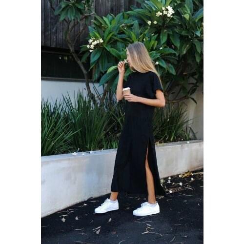 Maxi T Shirt Dress Women Summer Beach Sexy Party Wrap Bodycon Elegant Vintage Casual Cotton Black Long Dresses Sundress Oversize