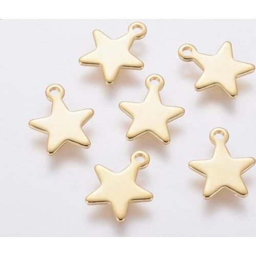 20pcs 304 Stainless Steel Charms Star Shape Necklace Bracelet Earring Charm for Jewelry Making