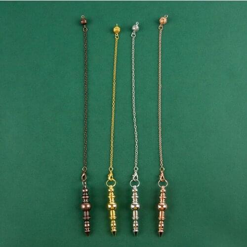 Spiritual Metal Pendulum For Dowsing Pendulums Divination Gold Silver Color Pendant Wicca Metaphysical Pendulo Colgante