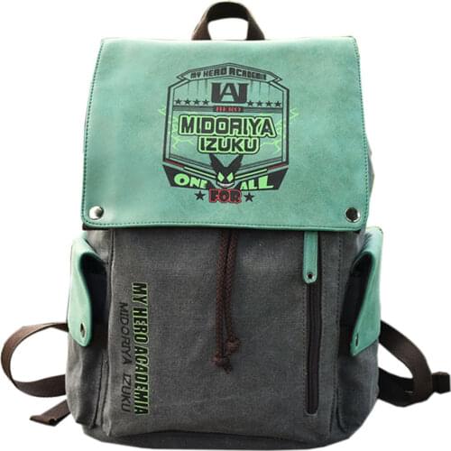 Anime My Hero Academia Deku Cosplay Backpack Canvas Travel Student School Shoulder Bags Gift Accessory