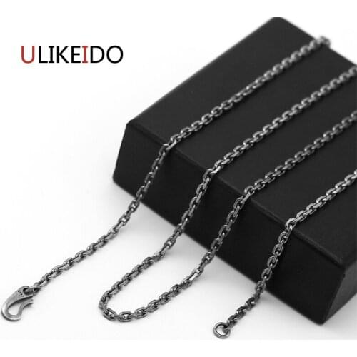 S925 Sterling Silver Jewelry Pendant Necklaces Fashion Charms Punk Link Chain For Men And Women Fine Christmas Gift 720
