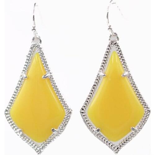 Kace Highly Bright Yellow Color resin Drop Earrings for Women