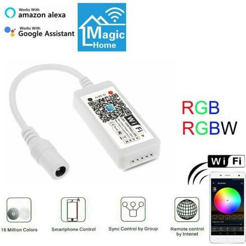 LED WiFi Remote Controller Works with Alexa/Google Magic Home Voice Control for 16Million Colors Wifi RGBW LED Strip Lights