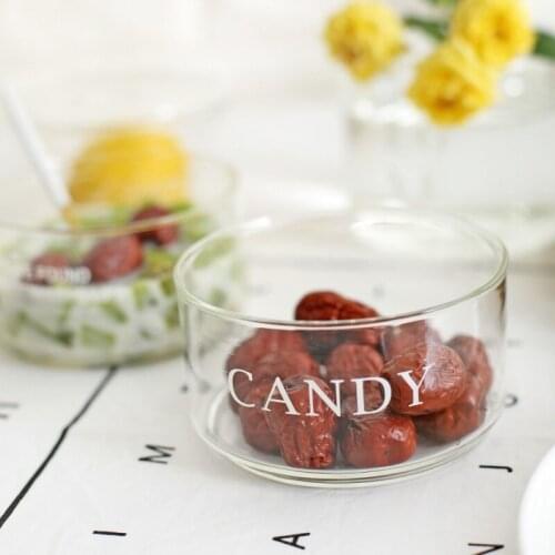 Simple Style Heat-Resistant Glass Bowl Kitchen Transparent Fruit Salad Bowl Storage Jar Food Sealed Fresh-Keeping Container