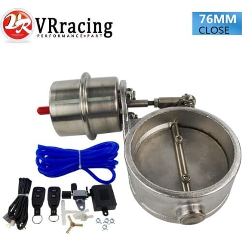 VR - Exhaust Control Valve With Vacuum Actuator Cutout 3" 76mm Pipe CLOSED with ROD with Wireless Remote Controller Set