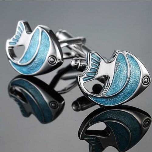 XKZM Hot Sale Clown fish Cufflinks Holiday Gifts Funny Cuff link Cufflings cuffs button Gemelos jewelry drop ship