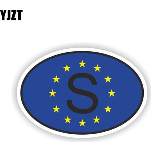 YJZT 13.1CM*8.8CM Creative SWEDEN S CODE Oval With Flag Car Sticker PVC Decal 6-2012