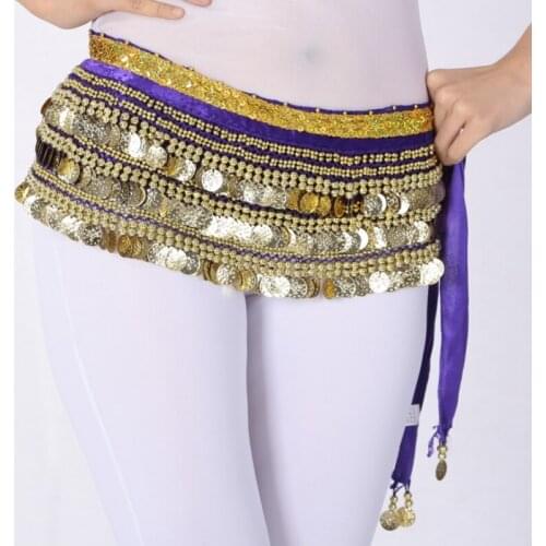 Multi-Rows Gold Coin Beads Belly Dance Skirt Wrap Gift Idea Dance Shows Party Night Out Shining Velvet Hip Scarf Skirt Dancewear